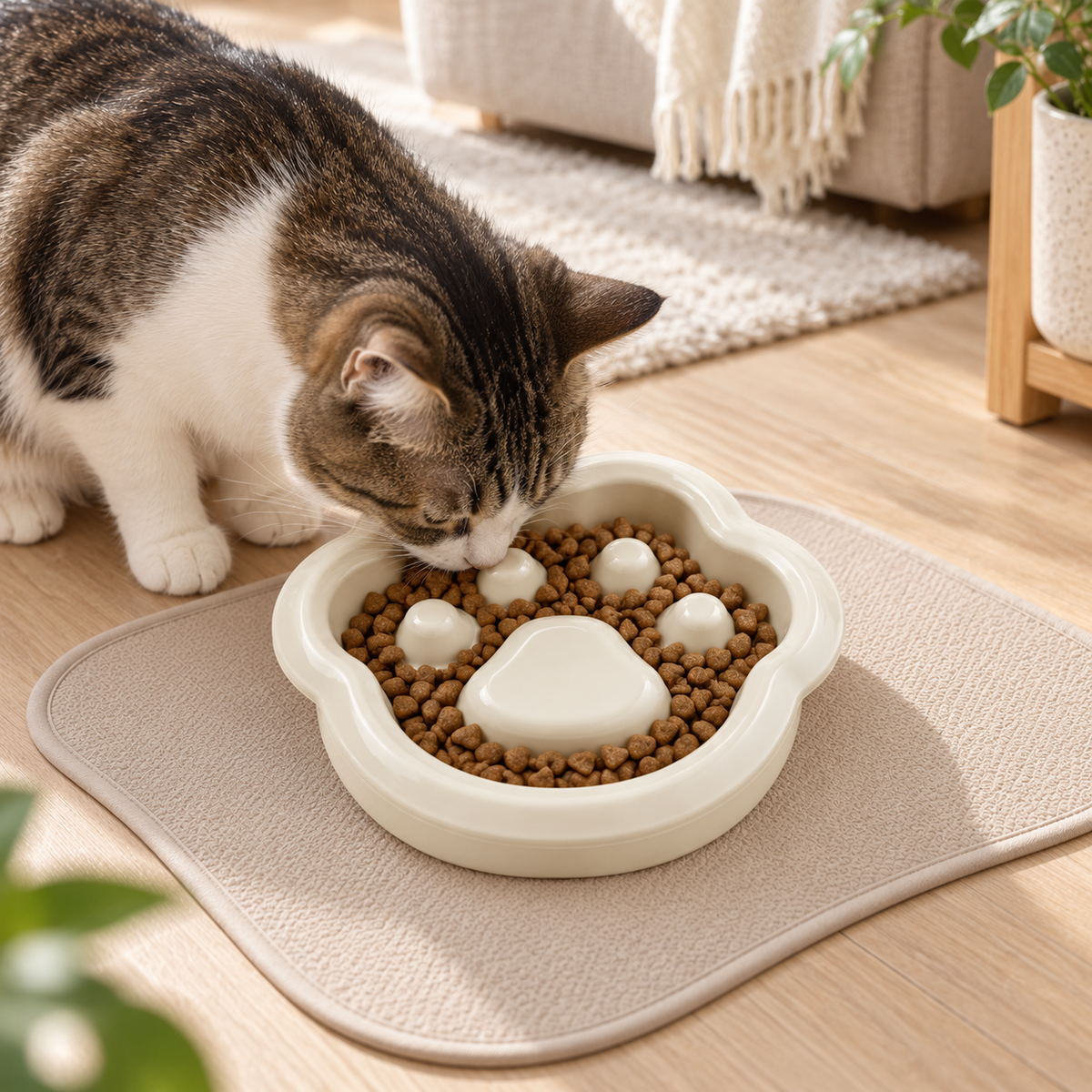 🐾 Paw-Shaped Slow Feeder Bowl | Fun Pet Feeding Bowl