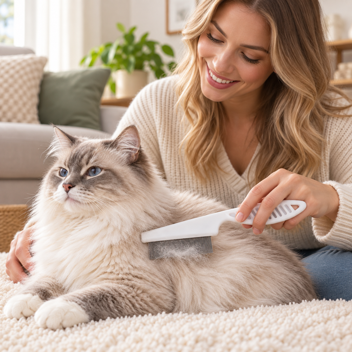 🐾 Pet Hair Removal Comb | Fine-Tooth Grooming Tool
