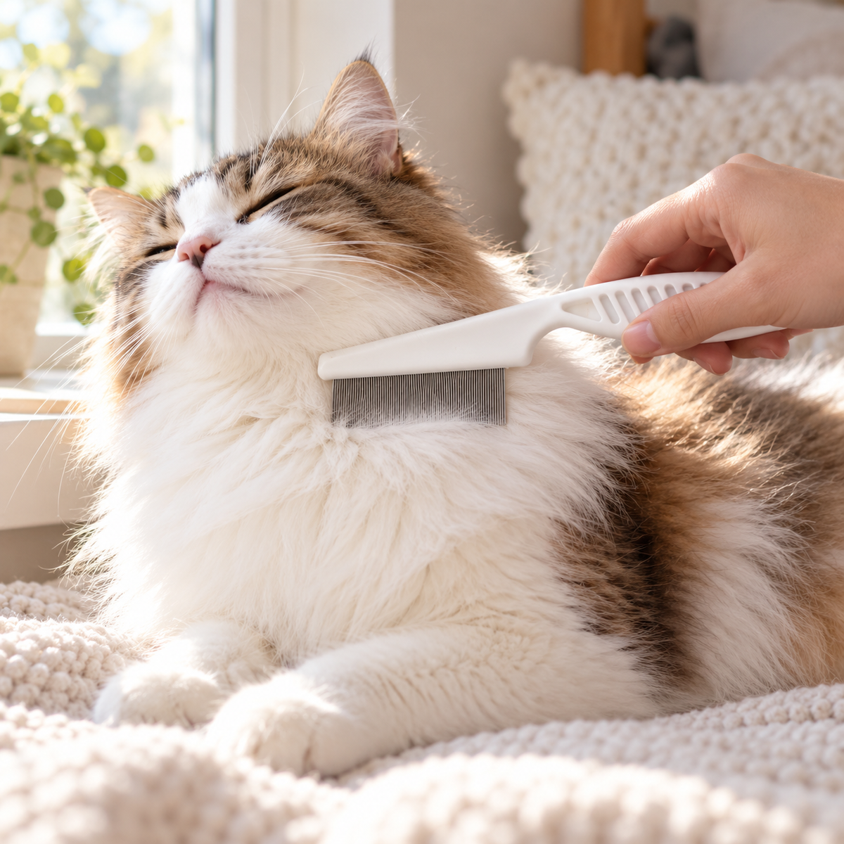 🐾 Pet Hair Removal Comb | Fine-Tooth Grooming Tool