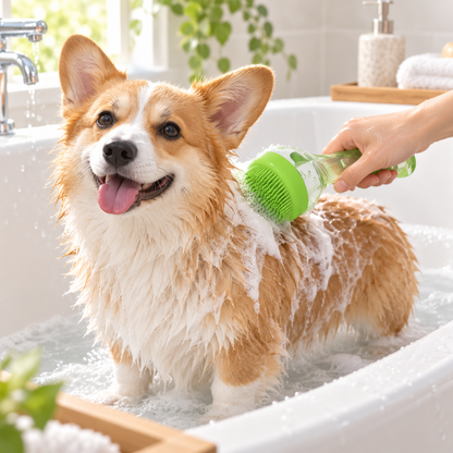💚 Pet Bath Massage Brush | Gentle Deep-Clean Grooming