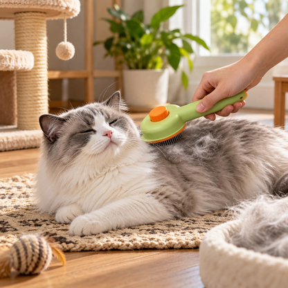 💚 Self-Cleaning Pet Slicker Brush | Gentle Grooming & Easy Fur Release