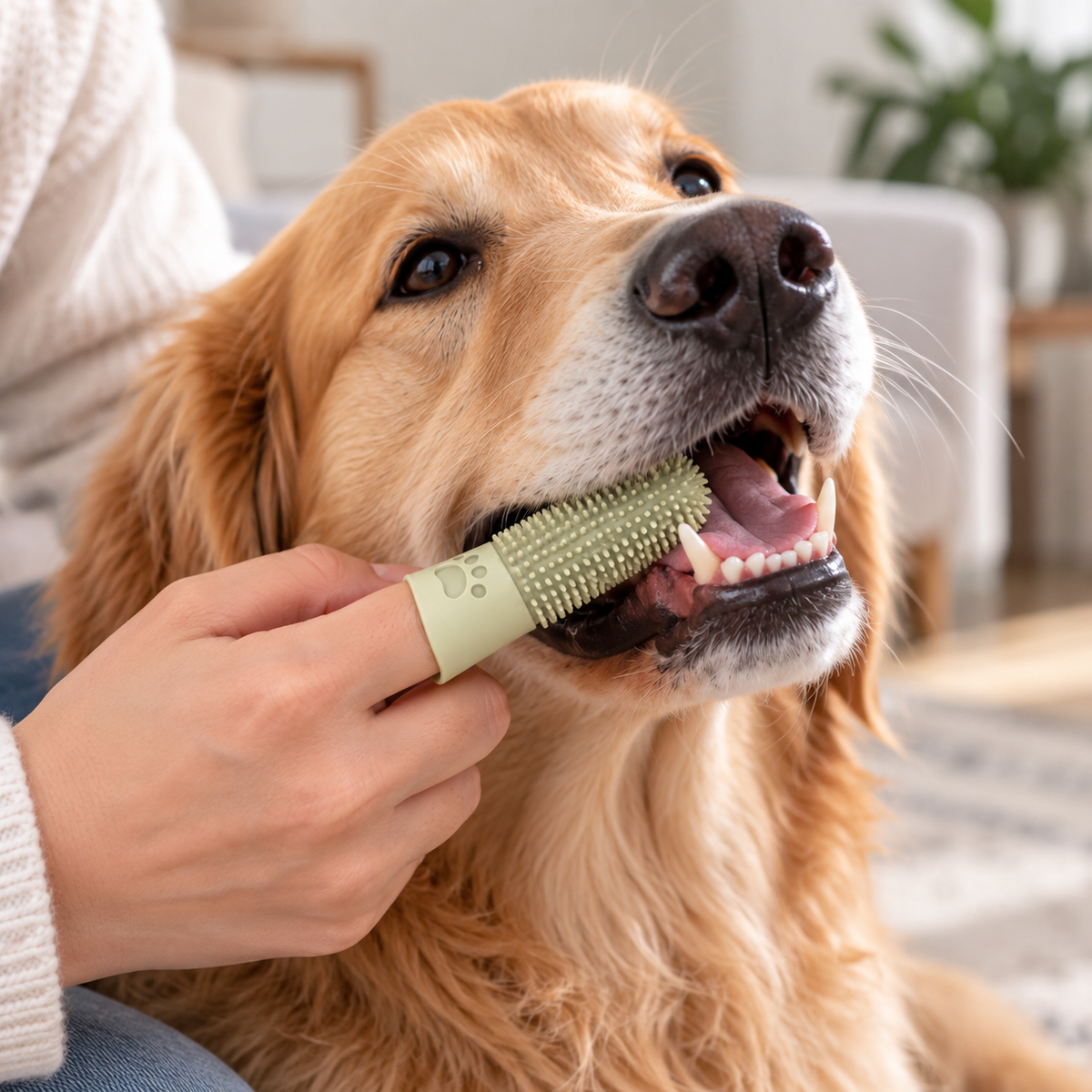 💛 Finger Pet Toothbrush | Soft Silicone Bristles & Gentle Dental Cleaning