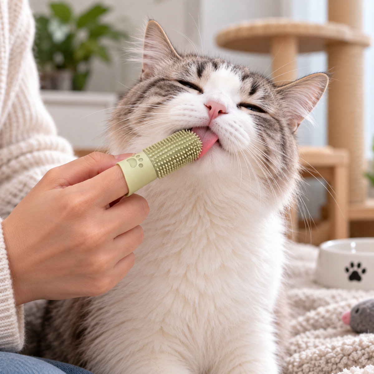 💛 Finger Pet Toothbrush | Soft Silicone Bristles & Gentle Dental Cleaning