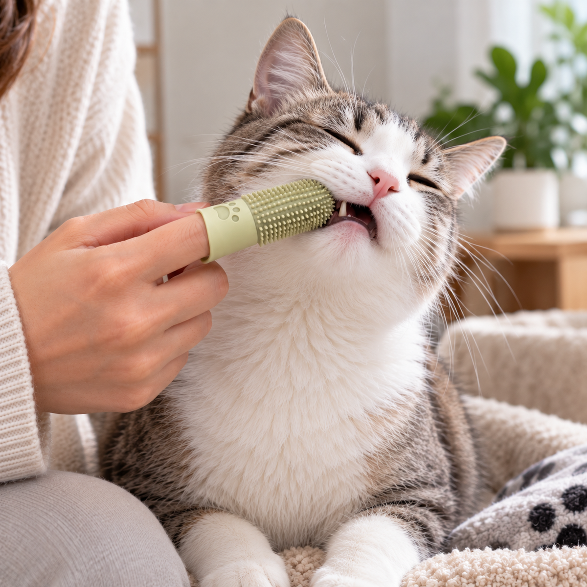 💛 Finger Pet Toothbrush | Soft Silicone Bristles & Gentle Dental Cleaning
