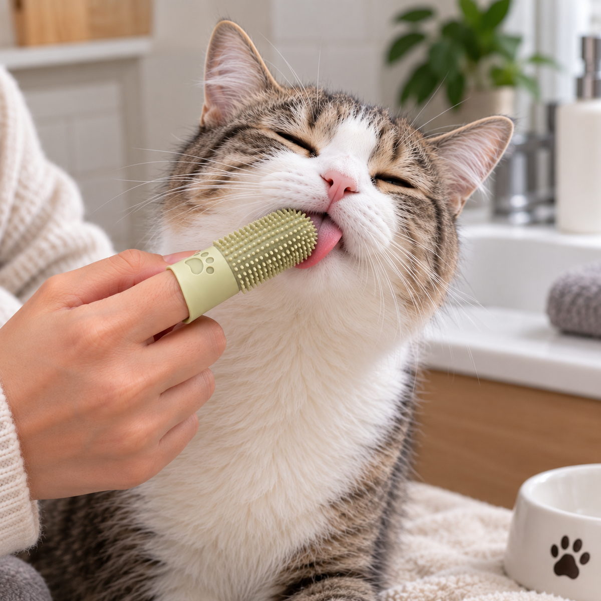 💛 Finger Pet Toothbrush | Soft Silicone Bristles & Gentle Dental Cleaning