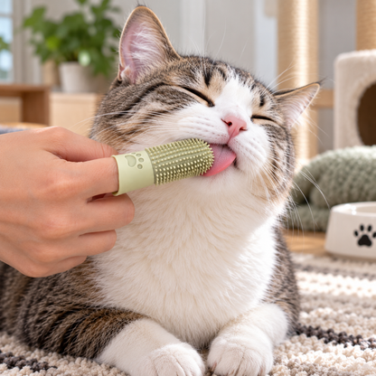 💛 Finger Pet Toothbrush | Soft Silicone Bristles & Gentle Dental Cleaning