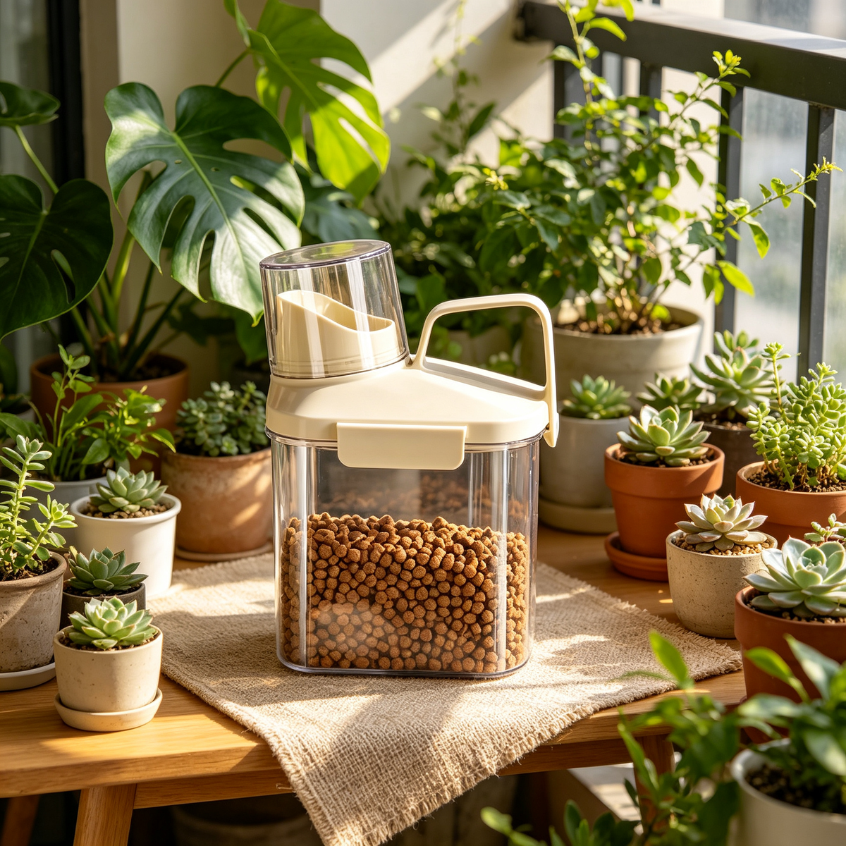🐾 Airtight Pet Food Container | Scoop & Carry Storage Bin