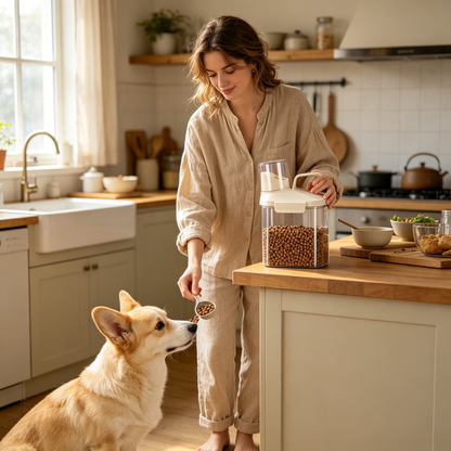 🐾 Airtight Pet Food Container | Scoop & Carry Storage Bin