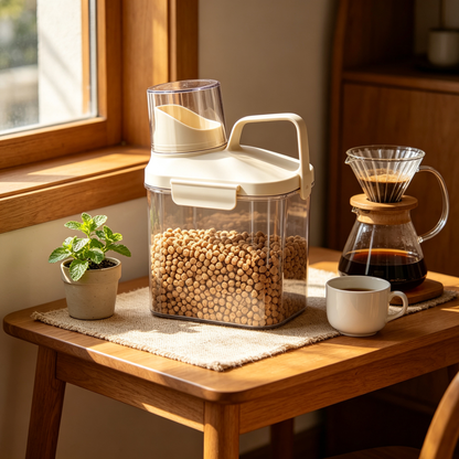 🐾 Airtight Pet Food Container | Scoop & Carry Storage Bin