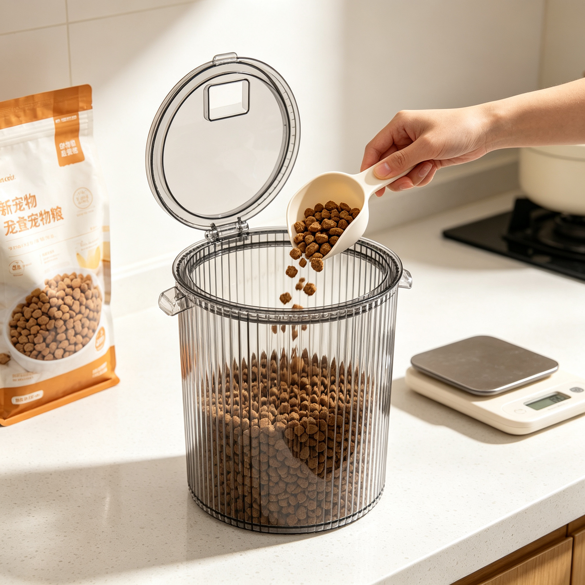 🐾 Airtight Pet Food Container | Clear Storage Canister