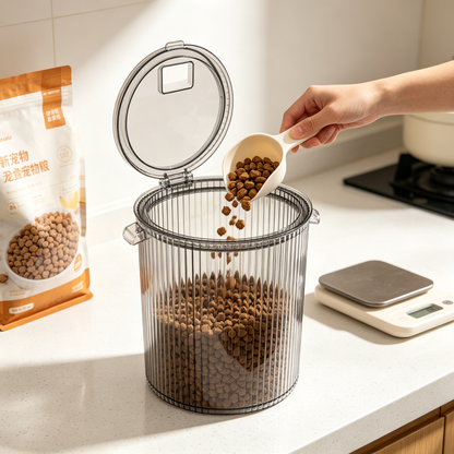 🐾 Airtight Pet Food Container | Clear Storage Canister