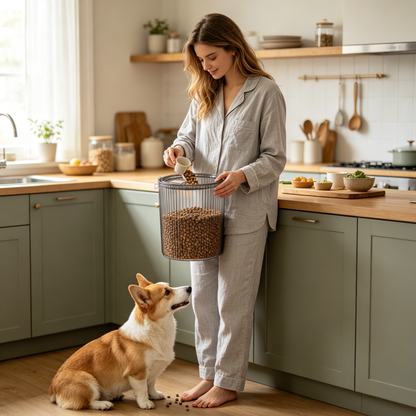 🐾 Airtight Pet Food Container | Clear Storage Canister