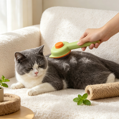 💚 Self-Cleaning Pet Slicker Brush | Gentle Grooming & Easy Fur Release