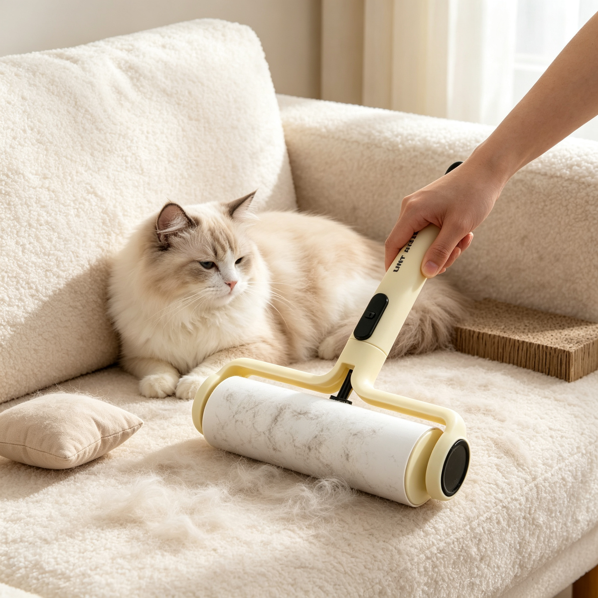 🤍 Reusable Pet Hair Roller | Quick Fur Pickup & Easy-Clean Design