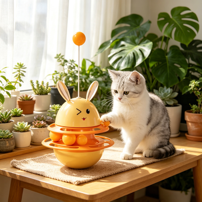 🧡 Interactive Tumbler Cat Toy | Multi-Level Rolling Play & Chase Fun