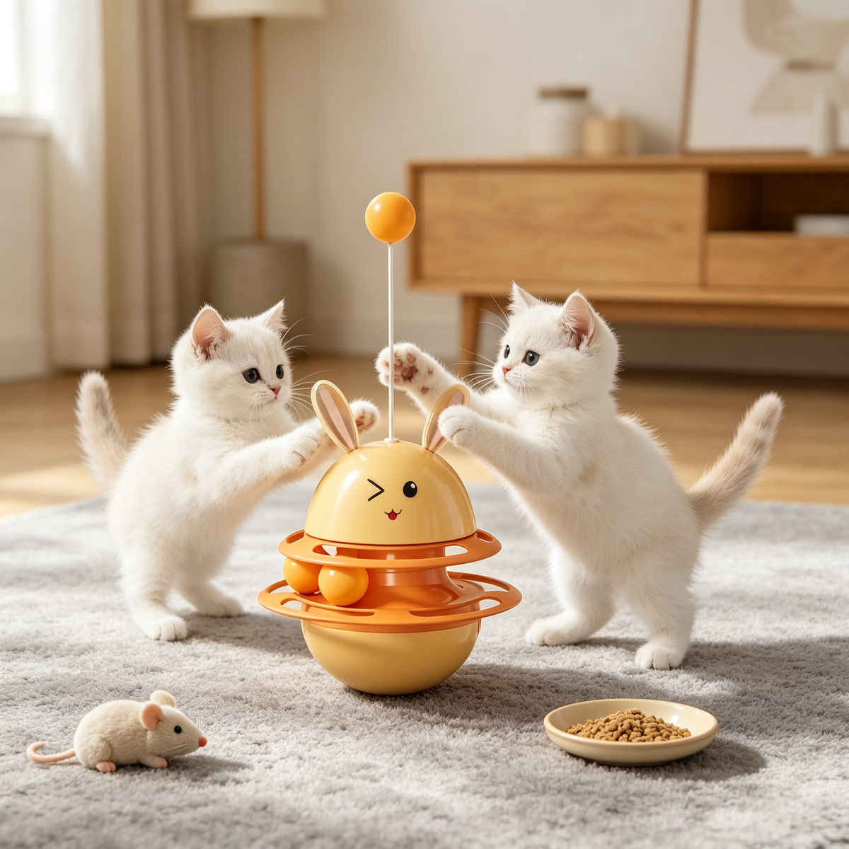 🧡 Interactive Tumbler Cat Toy | Multi-Level Rolling Play & Chase Fun