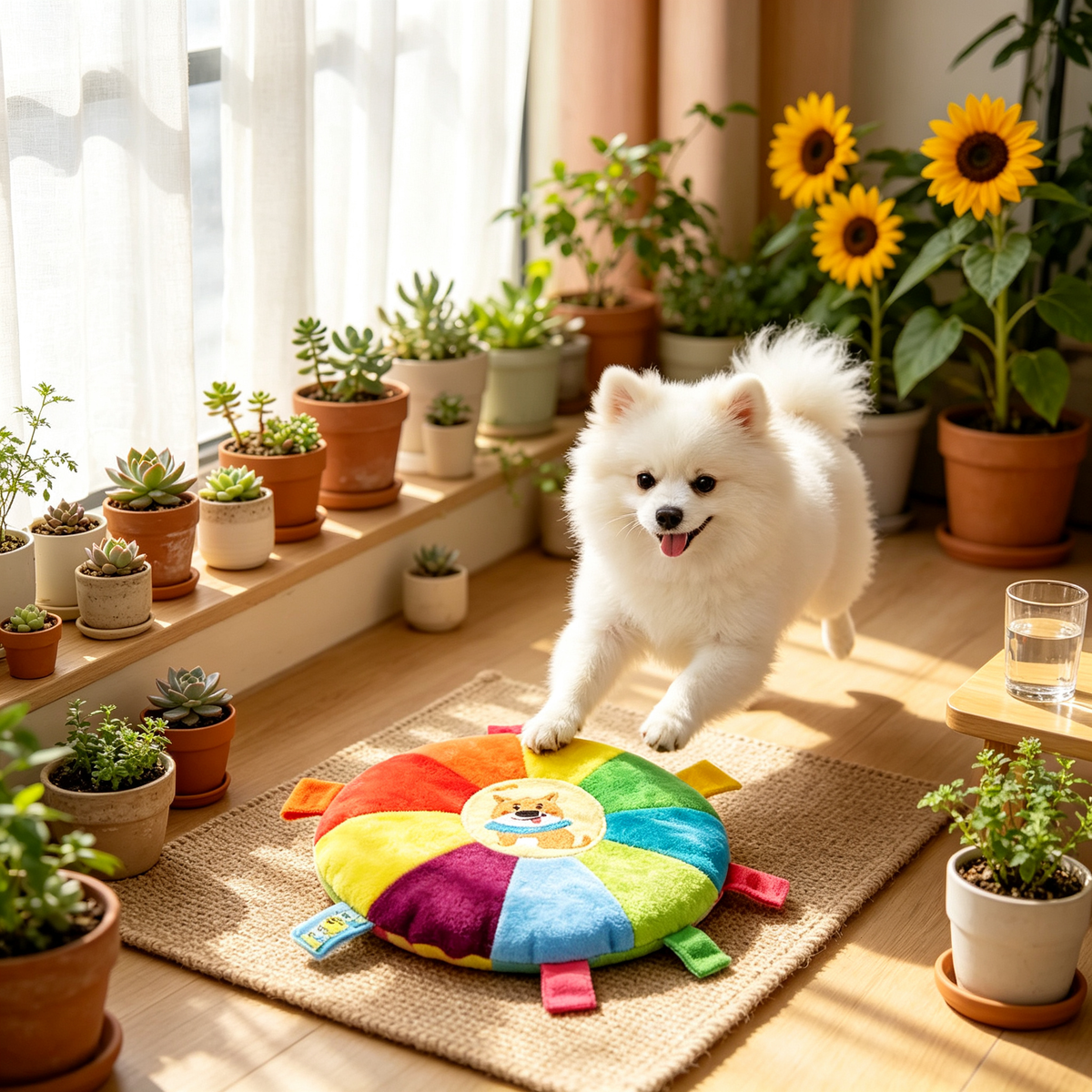 🌈 Soft Dog Frisbee | Plush Interactive Fetch Toy