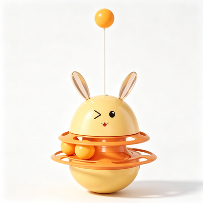 🧡 Interactive Tumbler Cat Toy | Multi-Level Rolling Play & Chase Fun