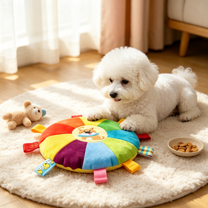 🌈 Soft Dog Frisbee | Plush Interactive Fetch Toy