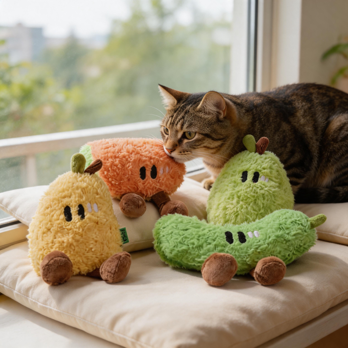 🍐 Catnip Plush Toys | Soft Fabric | Indoor Play | Cat Parents | Fruity Fun