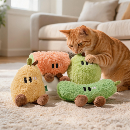 🍐 Catnip Plush Toys | Soft Fabric | Indoor Play | Cat Parents | Fruity Fun