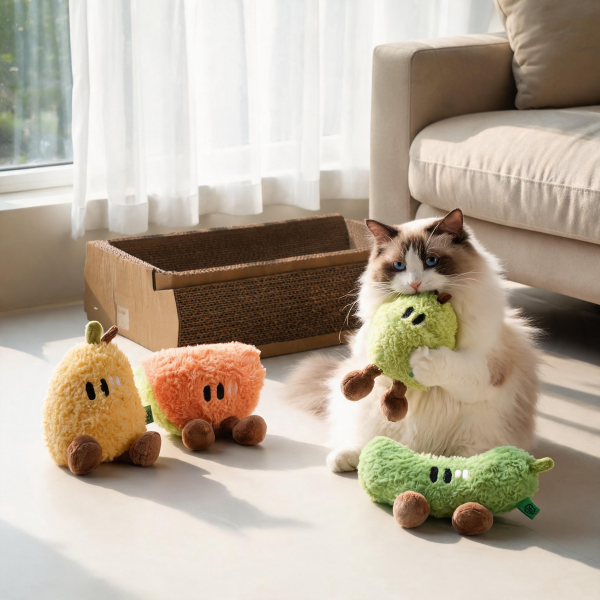 🍐 Catnip Plush Toys | Soft Fabric | Indoor Play | Cat Parents | Fruity Fun
