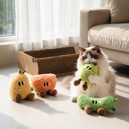 🍐 Catnip Plush Toys | Soft Fabric | Indoor Play | Cat Parents | Fruity Fun
