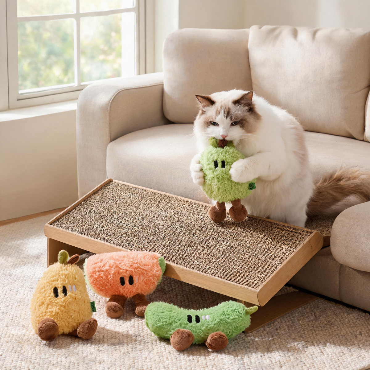 🍐 Catnip Plush Toys | Soft Fabric | Indoor Play | Cat Parents | Fruity Fun