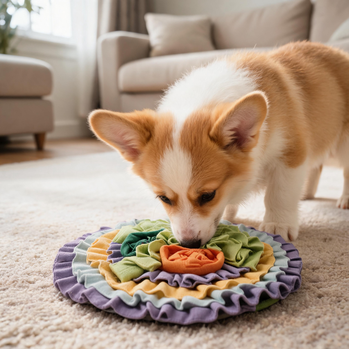 🌿 Snuffle Mat | Soft Fabric | Indoor Play | Pet Parents | Flower Layers