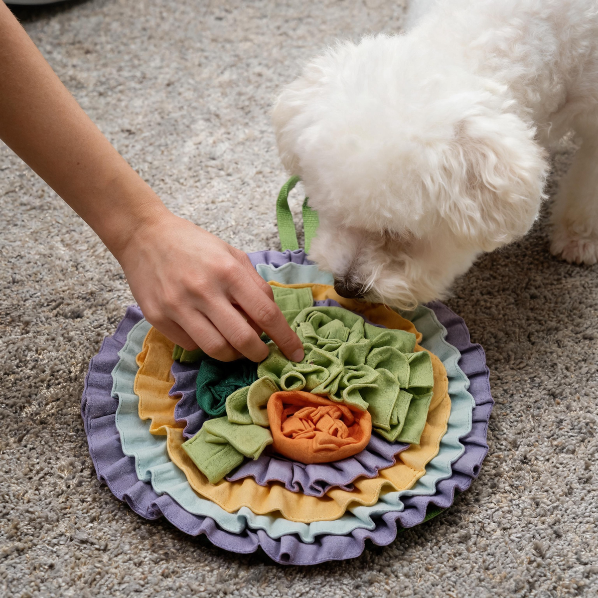 🌿 Snuffle Mat | Soft Fabric | Indoor Play | Pet Parents | Flower Layers